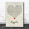 Grateful Dead Ripple Script Heart Decorative Wall Art Gift Song Lyric Print