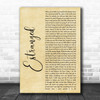 Guns N' Roses Estranged Rustic Script Decorative Wall Art Gift Song Lyric Print