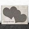 Heartland I Loved Her First Landscape Music Script Two Hearts Wall Art Song Lyric Print