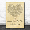 Leonard Cohen Dance Me To The End Of Love Vintage Heart Song Lyric Music Wall Art Print