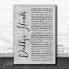 Holly Dunn Daddy's Hands Grey Rustic Script Decorative Wall Art Gift Song Lyric Print