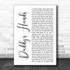 Holly Dunn Daddy's Hands White Script Decorative Wall Art Gift Song Lyric Print