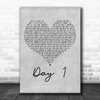 HONNE Day 1 Grey Heart Decorative Wall Art Gift Song Lyric Print