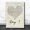 HONNE Day 1 Script Heart Decorative Wall Art Gift Song Lyric Print