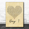 HONNE Day 1 Vintage Heart Decorative Wall Art Gift Song Lyric Print