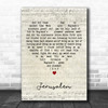 Hubert Parry Jerusalem Script Heart Decorative Wall Art Gift Song Lyric Print