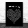 Hunter Hayes I Want Crazy Black Heart Decorative Wall Art Gift Song Lyric Print