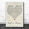 Imagination Just an Illusion Script Heart Decorative Wall Art Gift Song Lyric Print