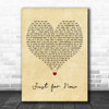 Imogen Heap Just for Now Vintage Heart Decorative Wall Art Gift Song Lyric Print