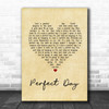 Lou Reed Perfect Day Vintage Heart Song Lyric Music Wall Art Print