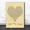 Jackie Moon Love Me Sexy Vintage Heart Decorative Wall Art Gift Song Lyric Print