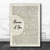 Jackie Wilson Because Of You Vintage Script Decorative Wall Art Gift Song Lyric Print