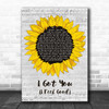 James Brown I Got You (I Feel Good) Grey Script Sunflower Decorative Gift Song Lyric Print