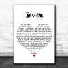 James Seven White Heart Decorative Wall Art Gift Song Lyric Print