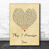 N Sync This I Promise You Vintage Heart Song Lyric Music Wall Art Print