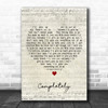 Jennifer Day Completely Script Heart Decorative Wall Art Gift Song Lyric Print