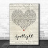 Jennifer Hudson Spotlight Script Heart Decorative Wall Art Gift Song Lyric Print