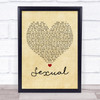 NEIKED Sexual Vintage Heart Song Lyric Music Wall Art Print