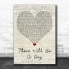 Jeremy Camp There Will Be a Day Script Heart Decorative Wall Art Gift Song Lyric Print