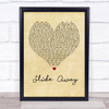 Noel Gallagher Slide Away Vintage Heart Song Lyric Music Wall Art Print