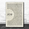 Jimmy Dean I.O.U. Vintage Script Decorative Wall Art Gift Song Lyric Print