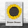 Joan Baez Donna Donna Grey Script Sunflower Decorative Wall Art Gift Song Lyric Print