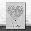 Joe Cocker You Are So Beautiful Grey Heart Decorative Wall Art Gift Song Lyric Print