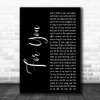 John Denver For You Black Script Decorative Wall Art Gift Song Lyric Print