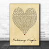 Ordinary People John Legend Vintage Heart Song Lyric Music Wall Art Print