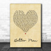 Paolo Nutini Better Man Vintage Heart Song Lyric Music Wall Art Print