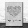 John Mayer Edge Of Desire Grey Heart Decorative Wall Art Gift Song Lyric Print
