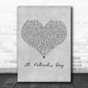 John Mayer St. Patrick's Day Grey Heart Decorative Wall Art Gift Song Lyric Print