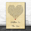 Pink Glitter In The Air Vintage Heart Song Lyric Music Wall Art Print