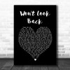 Josh Groban Won't Look Back Black Heart Decorative Wall Art Gift Song Lyric Print