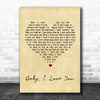 Ramones Baby I Love You Vintage Heart Song Lyric Music Wall Art Print