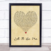 Ray LaMontagne Let It Be Me Vintage Heart Song Lyric Music Wall Art Print