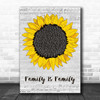 Kacey Musgraves Family Is Family Grey Script Sunflower Decorative Wall Art Gift Song Lyric Print