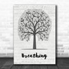 Kate Bush Breathing Music Script Tree Decorative Wall Art Gift Song Lyric Print