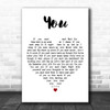 Keaton Henson You White Heart Decorative Wall Art Gift Song Lyric Print