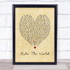 Rule The World Take That Vintage Heart Song Lyric Music Wall Art Print