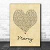 Shawn Mendes Mercy Vintage Heart Song Lyric Music Wall Art Print