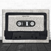 Kool & the Gang Stone Love Music Script Cassette Tape Decorative Wall Art Gift Song Lyric Print
