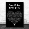 Kristen Bell & Santino Fontana Love Is An Open Door Black Heart Wall Art Gift Song Lyric Print