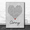 Lady Antebellum Army Grey Heart Decorative Wall Art Gift Song Lyric Print