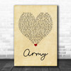 Lady Antebellum Army Vintage Heart Decorative Wall Art Gift Song Lyric Print