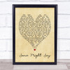 Some Might Say Oasis Vintage Heart Song Lyric Music Wall Art Print