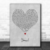 Lany You! Grey Heart Decorative Wall Art Gift Song Lyric Print
