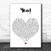Lany You! White Heart Decorative Wall Art Gift Song Lyric Print