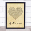 Squeeze If It's Love Vintage Heart Song Lyric Music Wall Art Print