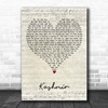 Led Zeppelin Kashmir Script Heart Decorative Wall Art Gift Song Lyric Print